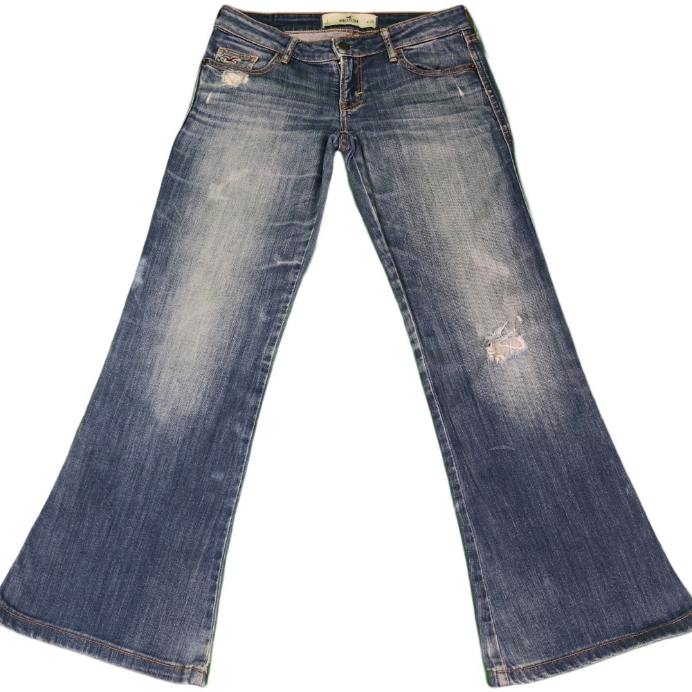 Y2K Low Rise Flare Medium Wash Hollister Jeans Sz 25 x 33 / 1R